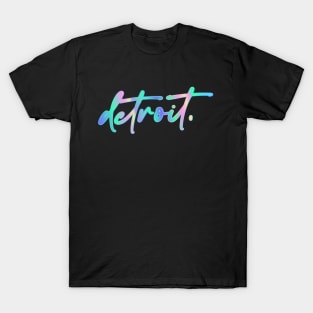 Detroit, Michigan \/ Retro Typography Design T-Shirt